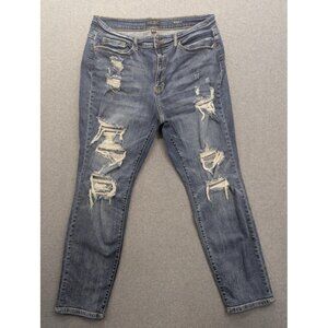 Judy Blue Jeans Womens 16W Boyfriend Fit Distressed Stretch Denim JB8286MD-PL